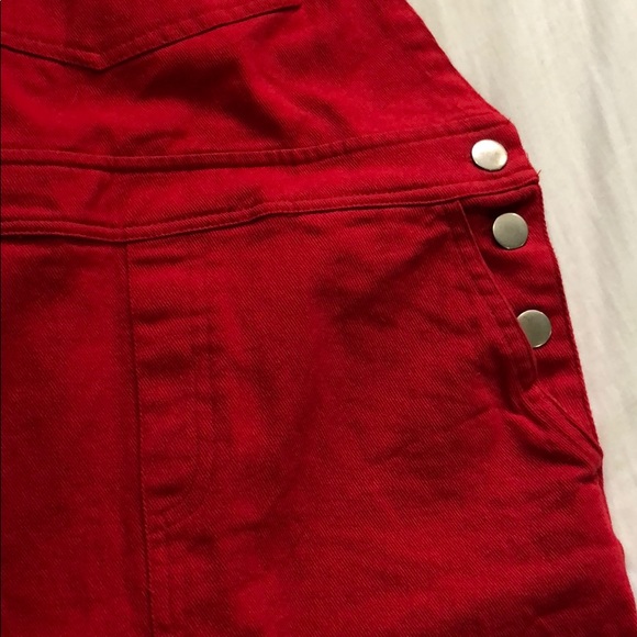 SOLD || REPOSH - NEW red overalls forever 21 - Picture 6 of 13